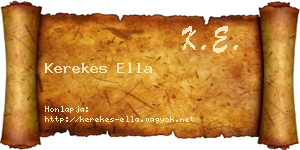 Kerekes Ella névjegykártya